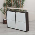 Nbl Yatay 2+2 Metal Ayakkabılık Kahve-Krem