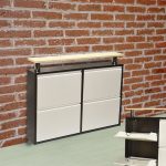 Nbl Yatay 2+2 Metal Ayakkabılık Kahve-Krem